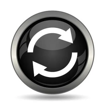 Reload two arrows icon. Internet button on white background. . Illustrazione stock