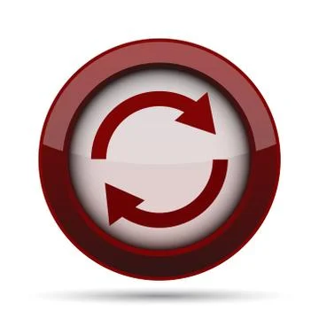 Reload two arrows icon. Internet button on white background. . イラスト素材