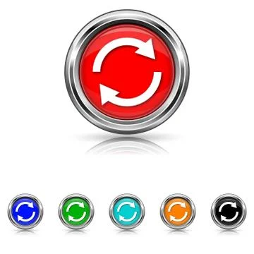 Reload two arrows icon - six colours set Stock Illustration