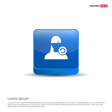 Reload User Icon - 3d Blue Button Stock Illustration