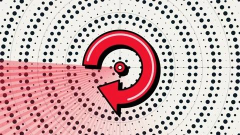 Reloading Circular Arrow Icon Spinning Counter Clockwise with Vibrant Red S.. Video stock 347067332
