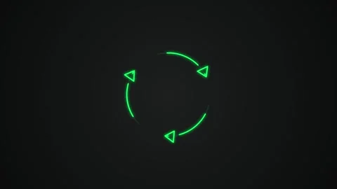 Reloading Digital Interface Animation with Glowing Green Neon Arrows Formin.. Video stock 347067172
