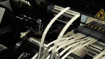 Reloading a machine used to make electronic circuit boards Stock Footage 85580293