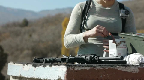 Reloading magazine Video stock 32271754