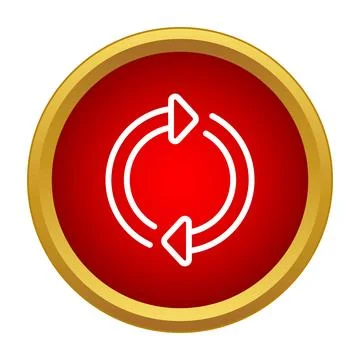 Reloading or refresh arrows looping on red icon Illustrazione stock