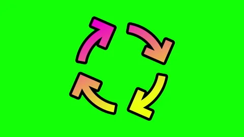 Reloading or updating icon rotating on green chroma key background. Stock Footage 282384714