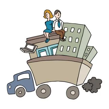 Relocating business Stock Illustration