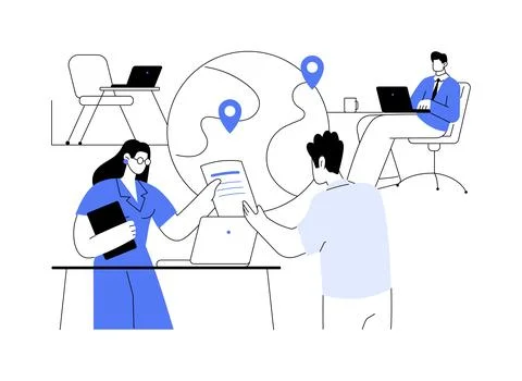 Relocation agreement isolated cartoon vector illustrations. Ilustración de archivo