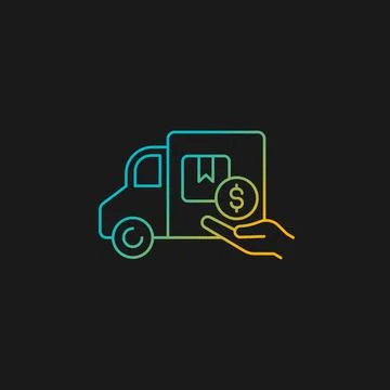 Relocation assistance gradient vector icon for dark theme Stock Illustration
