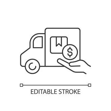 Relocation assistance linear icon Stock Illustration