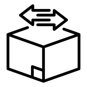 Relocation box icon outline vector. House service 스톡 일러스트