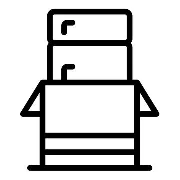 Relocation box stack icon outline vector. Move service イラスト素材