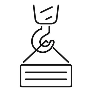 Relocation crane hook icon, outline style Stock Illustration