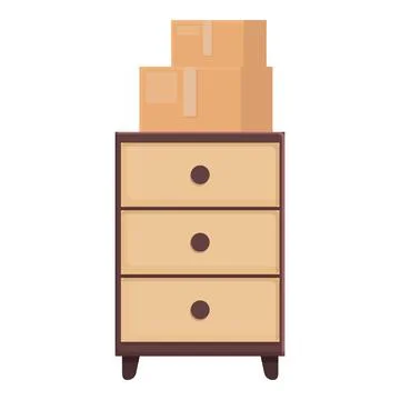 Relocation drawer icon cartoon vector. House move Illustrazione stock
