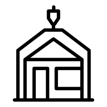 Relocation house icon outline vector. Home move Illustrazione stock