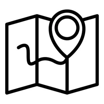 Relocation map icon, outline style Illustrazione stock