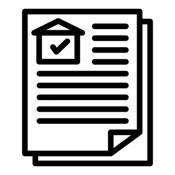 Relocation paper icon outline vector. House service 스톡 일러스트