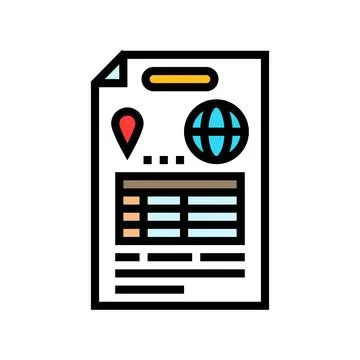 Relocation plan document color icon vector illustration Illustrazione stock