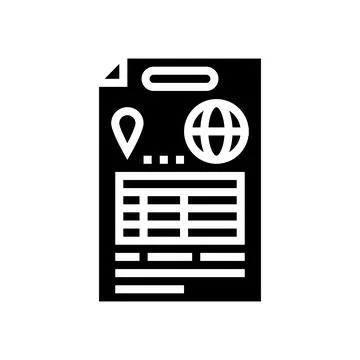 Relocation plan document glyph icon vector illustration Illustrazione stock