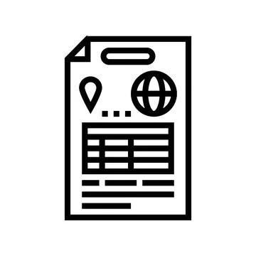 Relocation plan document line icon vector illustration 스톡 일러스트