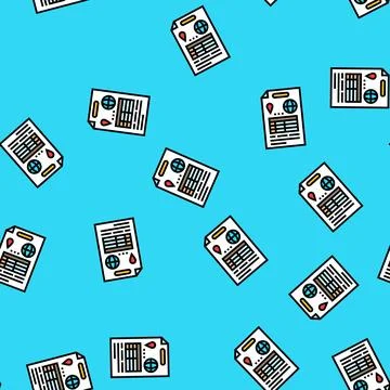 Relocation plan document vector seamless pattern 스톡 일러스트