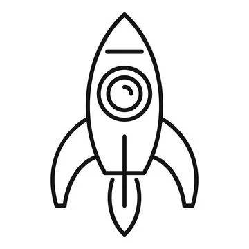 Relocation rocket icon, outline style Illustrazione stock