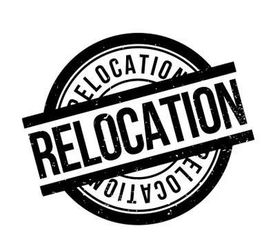 Relocation rubber stamp Stock Illustration