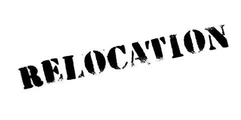 Relocation rubber stamp Stock Illustration