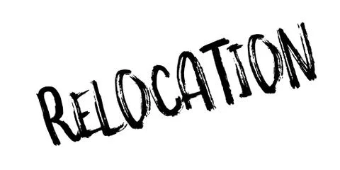 Relocation rubber stamp Stock Illustration