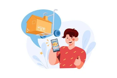 Relocation service application Stock Illustration