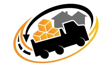 Relocation Service Logo 스톡 일러스트