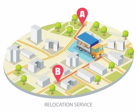 Relocation service vector concept for web banner, website page 스톡 일러스트