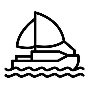 Relocation ship icon, outline style Illustrazione stock