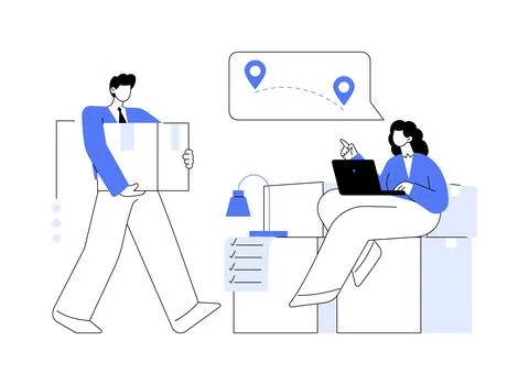 Relocation support abstract concept vector illustration. Stock Illustration
