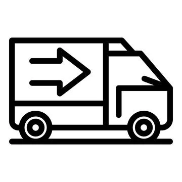 Relocation truck icon outline vector. Cargo company Stock Illustration
