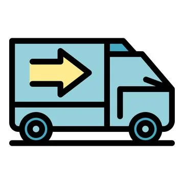 Relocation truck icon vector flat Stock Illustration