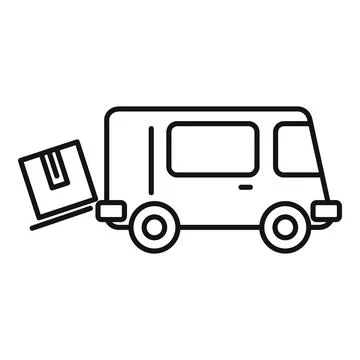 Relocation van icon, outline style Illustrazione stock