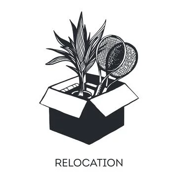 Relocation vector illustration Stock Illustration