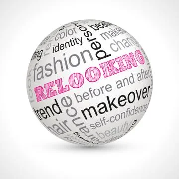 Relooking theme sphere with keywords Stock Illustration