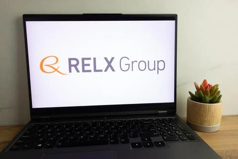 RELX logo on laptop Stock Photos