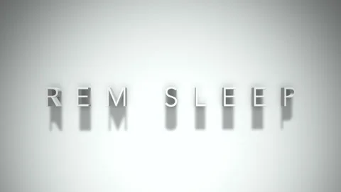 REM Sleep 3D title animation with shadows on a white background Stock Footage 296732329