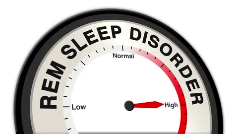 REM sleep disorder Text or Word Level Low Normal High - Barometer Stock Footage 308674105