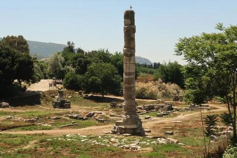 The remaining elements of the Temple of Artemis in Selcuk, near Ephesus, Turk Stock Photos