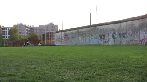 Remaining pieces of the Berlin Wall in Germany Stock Footage 42356699