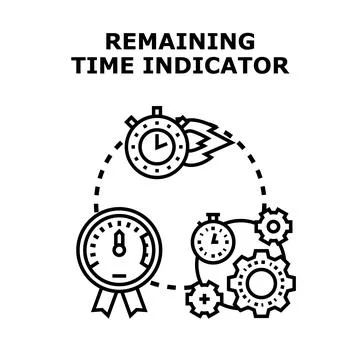 Remaining time indicator concept managing deadline progress Stock Illustration