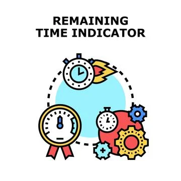 Remaining time indicator concept managing deadline progress Stock Illustration