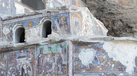 Remains of an Ancient Mountain Monastery Stock Footage 60673655