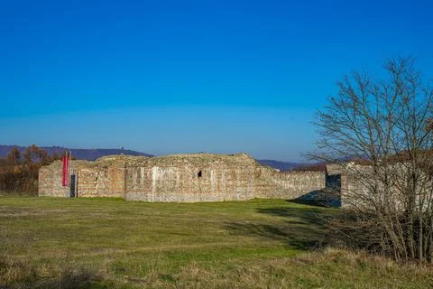 Remains of ancient Roman complex of palaces and temples Felix Romuliana near  Stock Photos