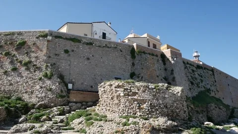 The remains of the ancient Torniola tower and the ancient village Stock-Footage 242978654