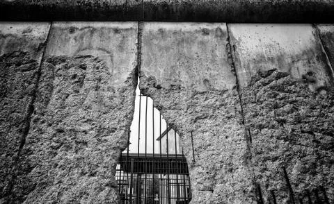 Remains of Berlin Wall Stock Photos